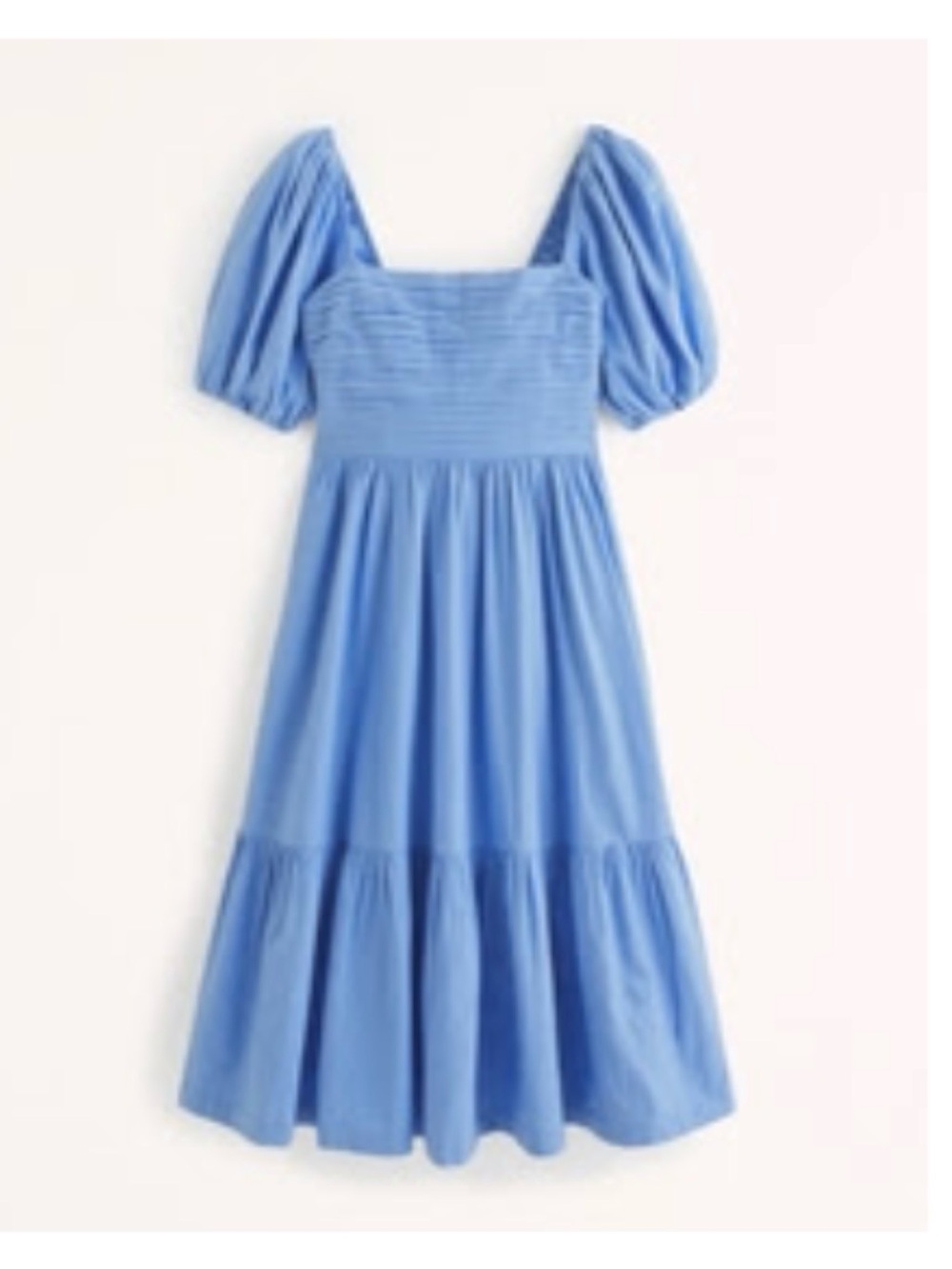 Abercrombie & Fitch Light Blue Puff Sleeve Midi Dress